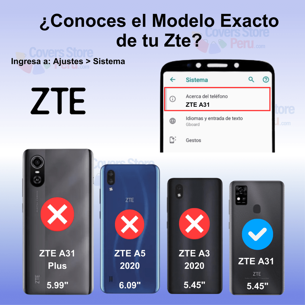Funda Case para Zte A31 Flip Cover Negro Antishock