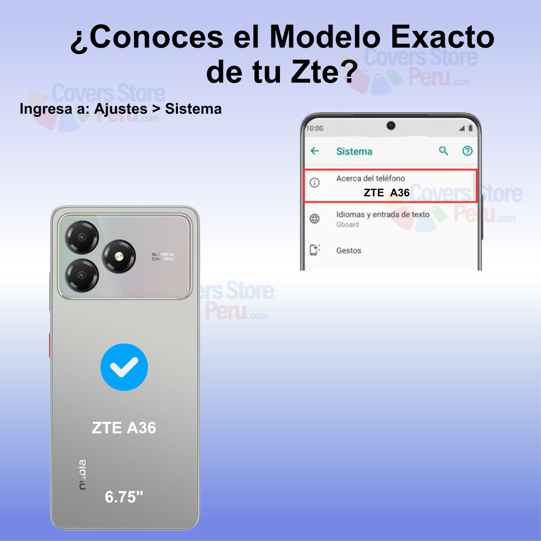 Funda Case para Zte A36 Flip Cover Azul