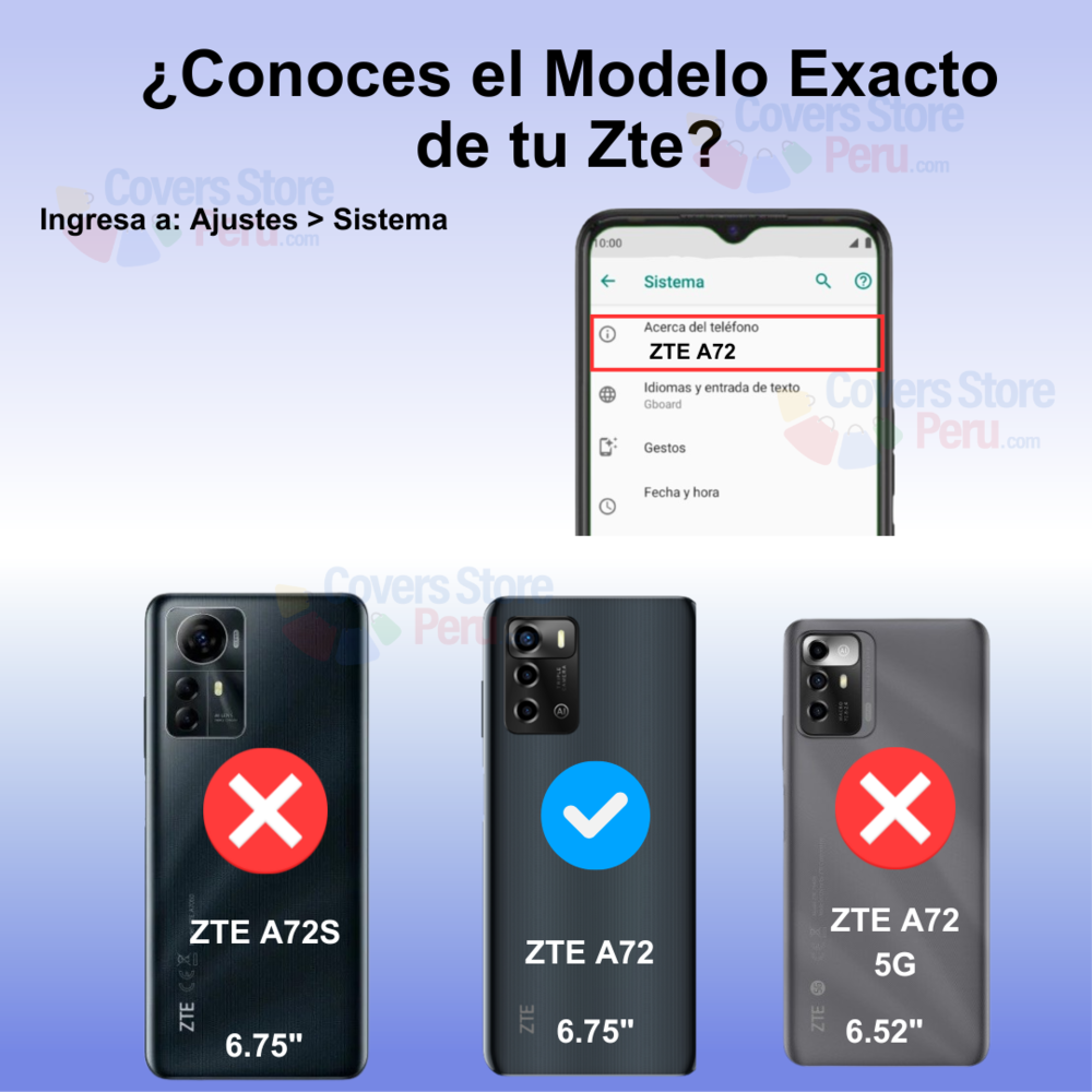 Funda Case para Zte A72 Ahumado Anillo Azul