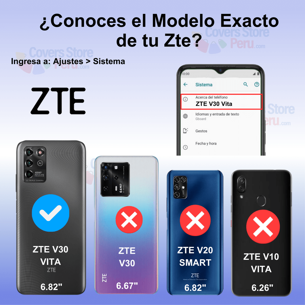 Funda Case para Zte V30 Vita Flip Cover Negro Antishock