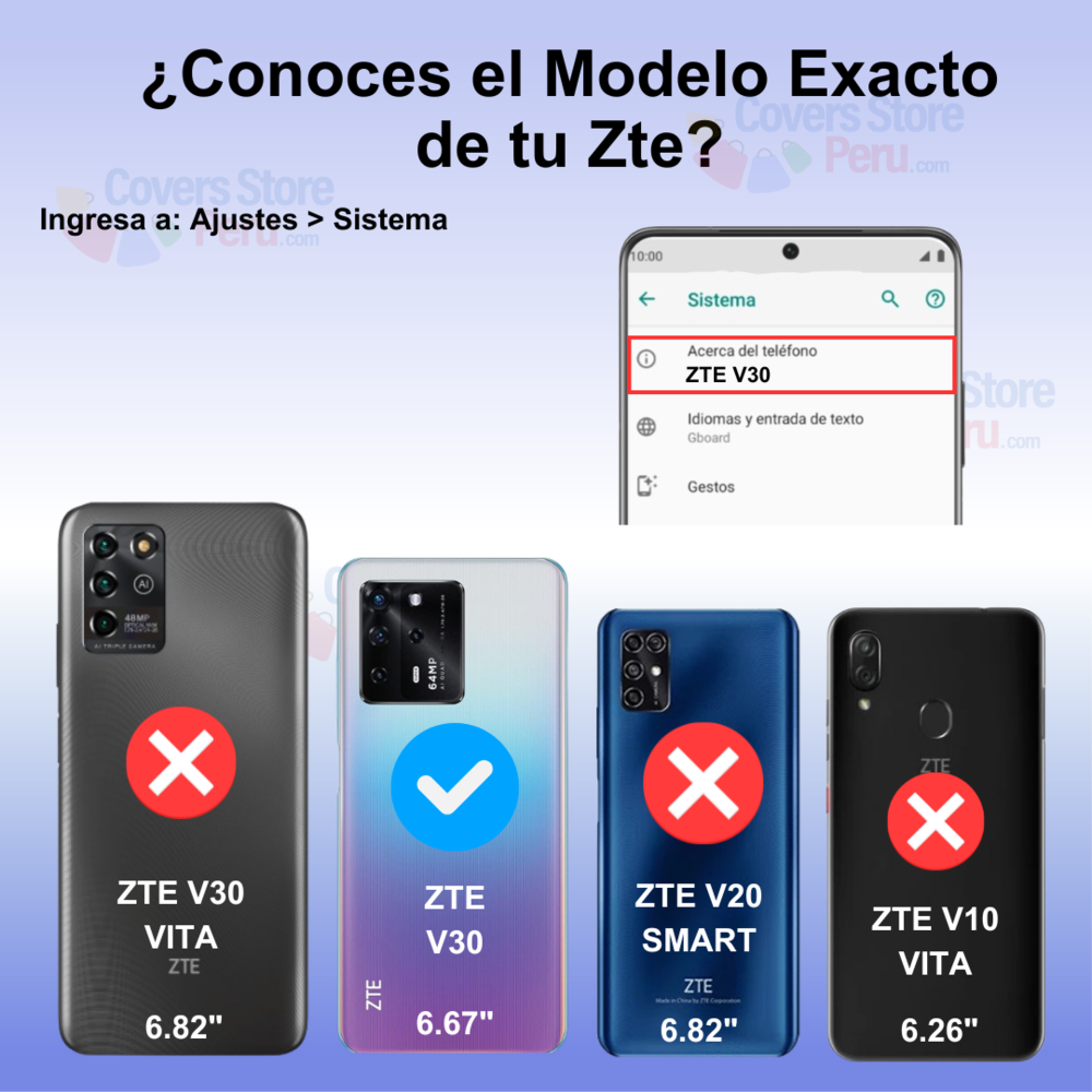 Funda Case para Zte V30 Flip Cover Guinda