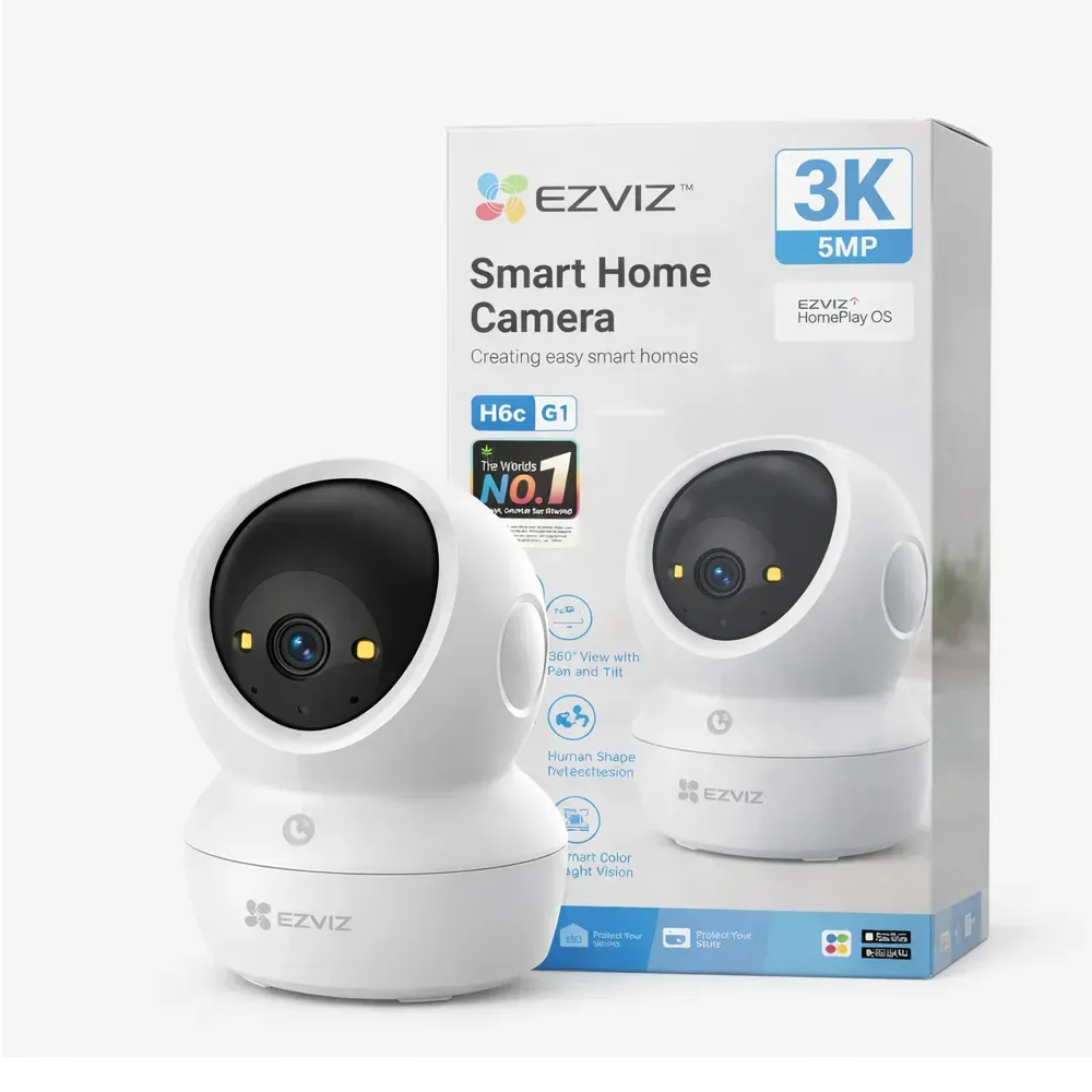 Cámara de Seguridad Wi-Fi Interior 360° Ezviz H6c G1 3K 5MP Blanco