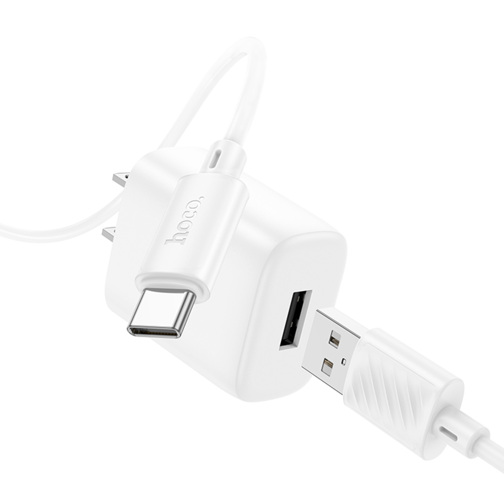 Cargador Hoco C134 Solid Cable USB Tipo C 12W Blanco