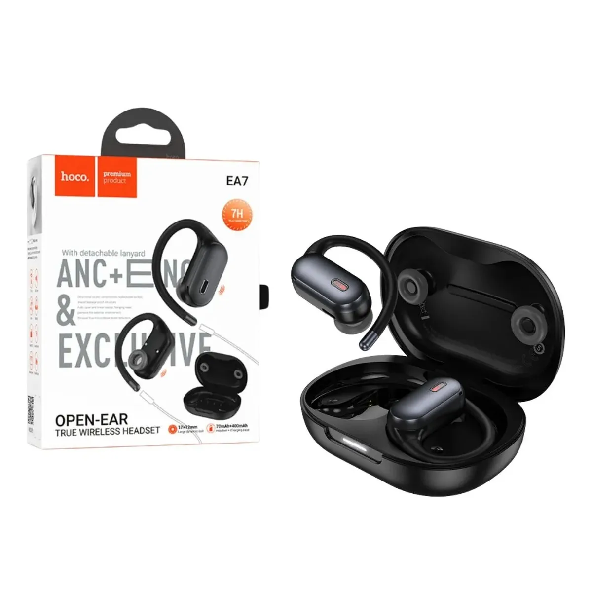 Audífonos Inalambricos Hoco EA7 Bluetooth Open ANC Negro