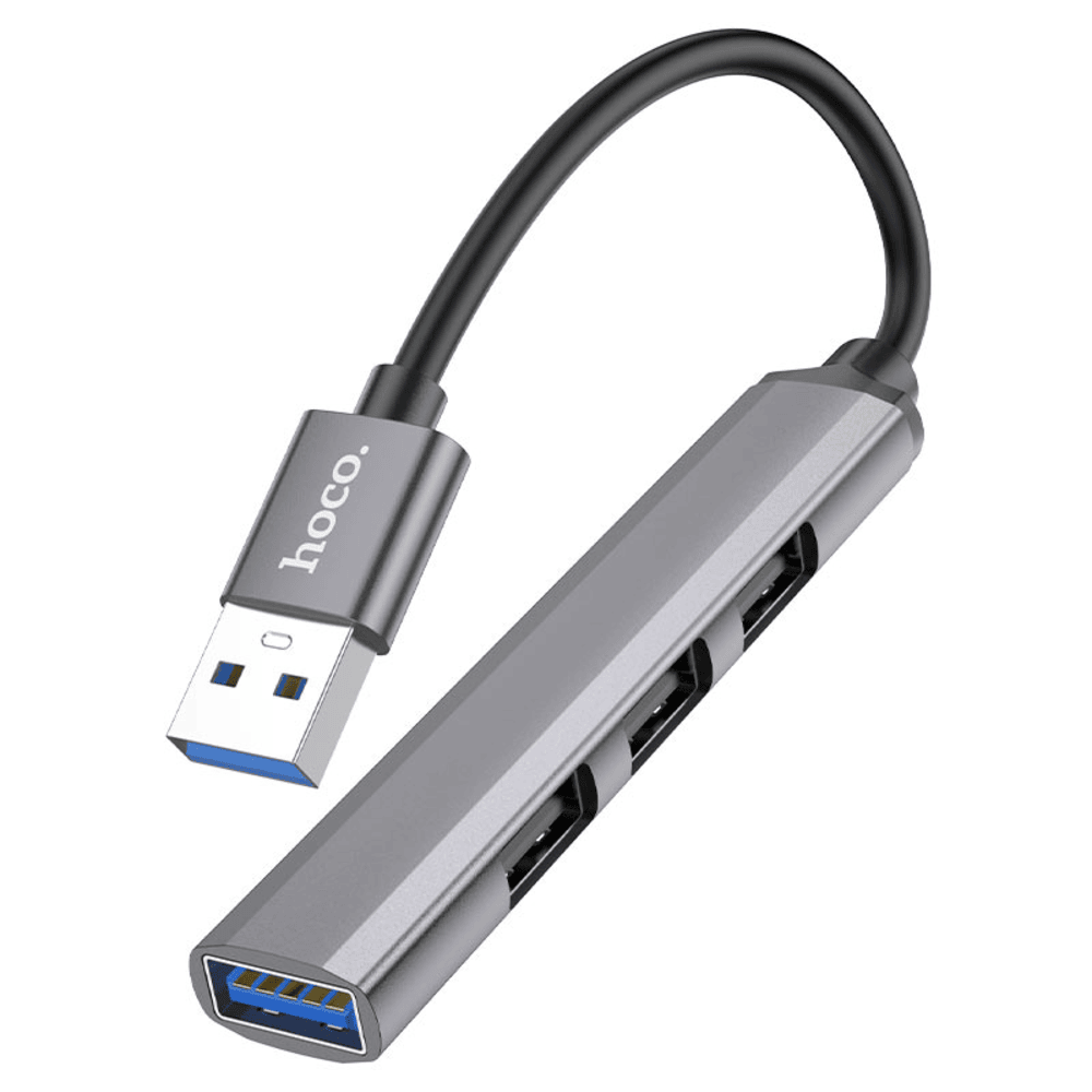 Adaptador USB-A a USB Hoco HB26 4 en 1 Gris