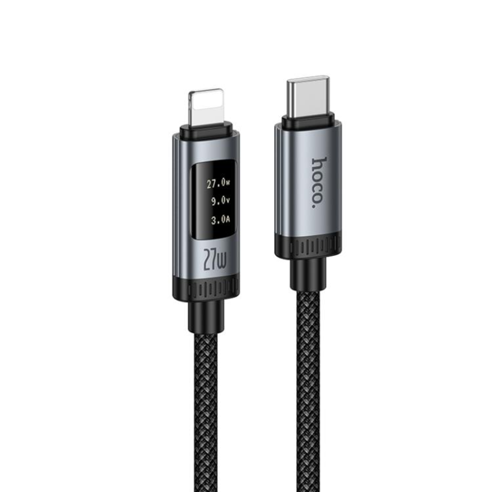 Cable Hoco U148 Lord Tipo-C a iP PD 27W Con Pantalla Negro