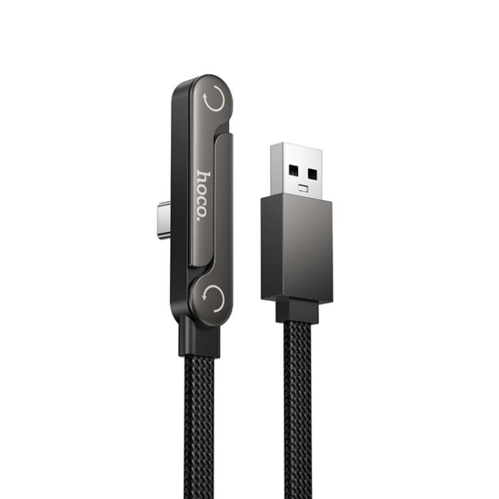 Cable Hoco U150 Exquisite Soporte USB a Tipo-C Datos Negro