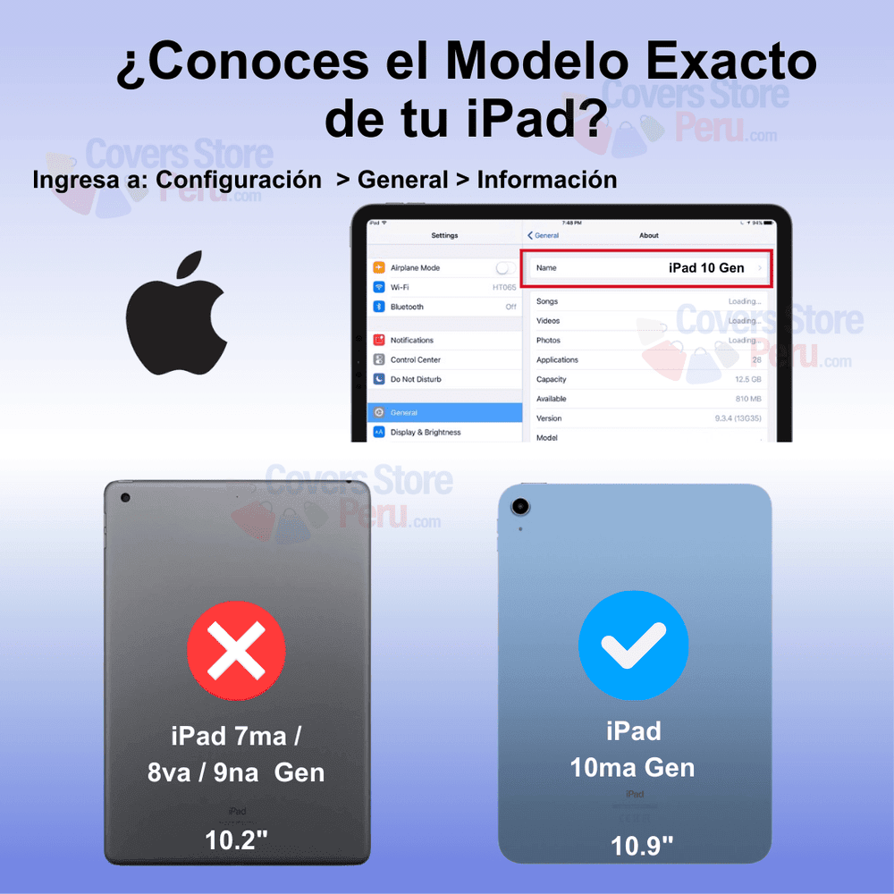 Combo Funda de iPad 10ma Gen 10.9" A2757 360° Azul + Mica