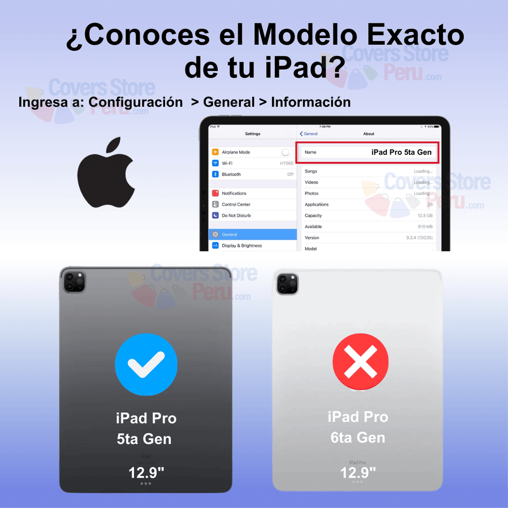 Funda para iPad Pro 5ta Gen 12.9" Flipcover Giratoria Negro