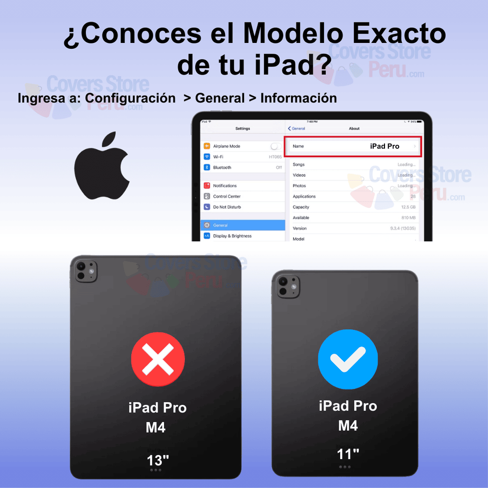 Funda para iPad Pro M4 11" Flipcover Giratoria Negro