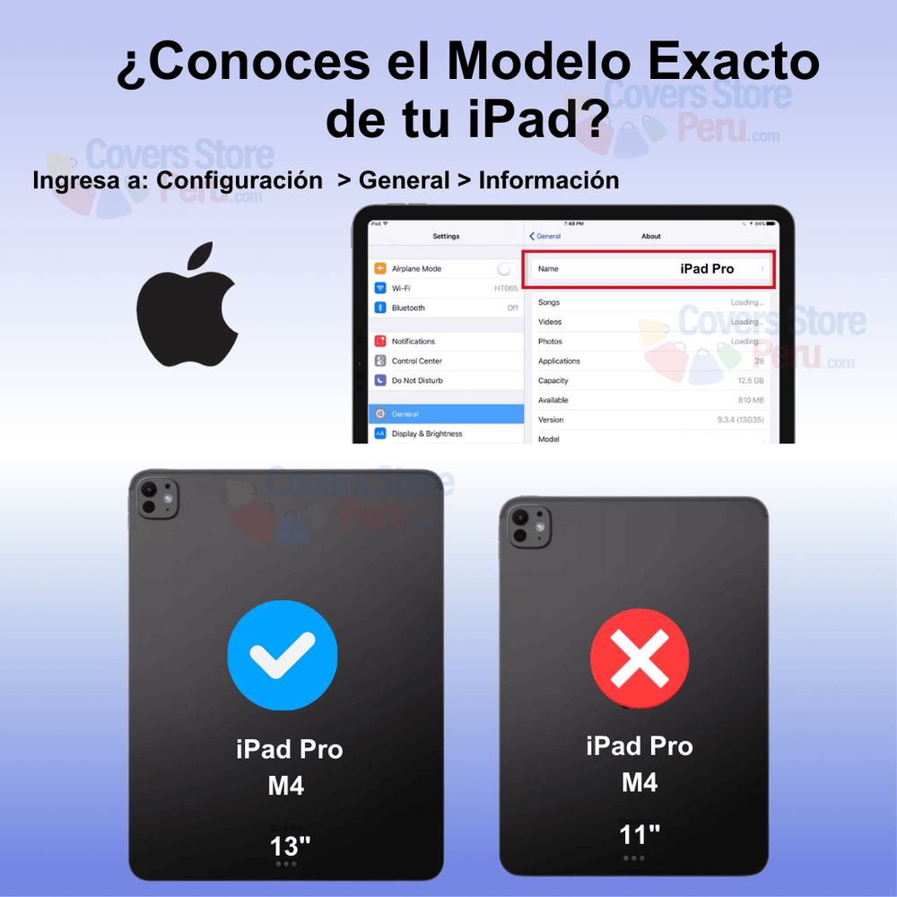 Funda para iPad Pro M4 13" Flipcover Giratoria Negro