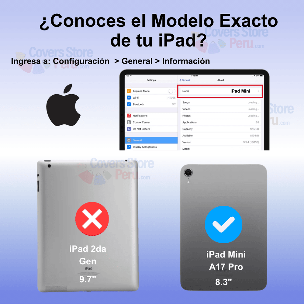 Funda para iPad Mini A17 Pro 8.3" Flipcover Giratoria Negro