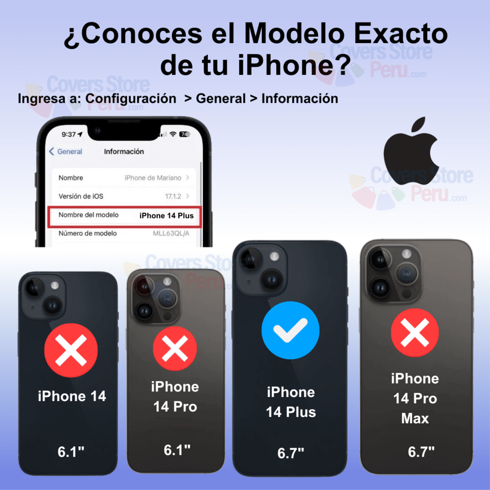 Funda para iPhone 14 Plus MagSafe Negro Lens Protector