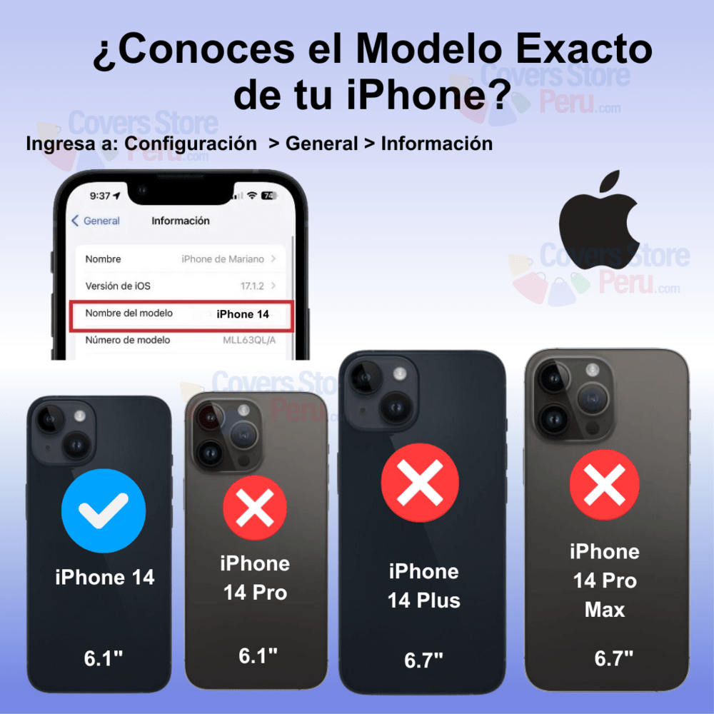 Funda Case para iPhone 14 MagSafe Negro Lens Protector