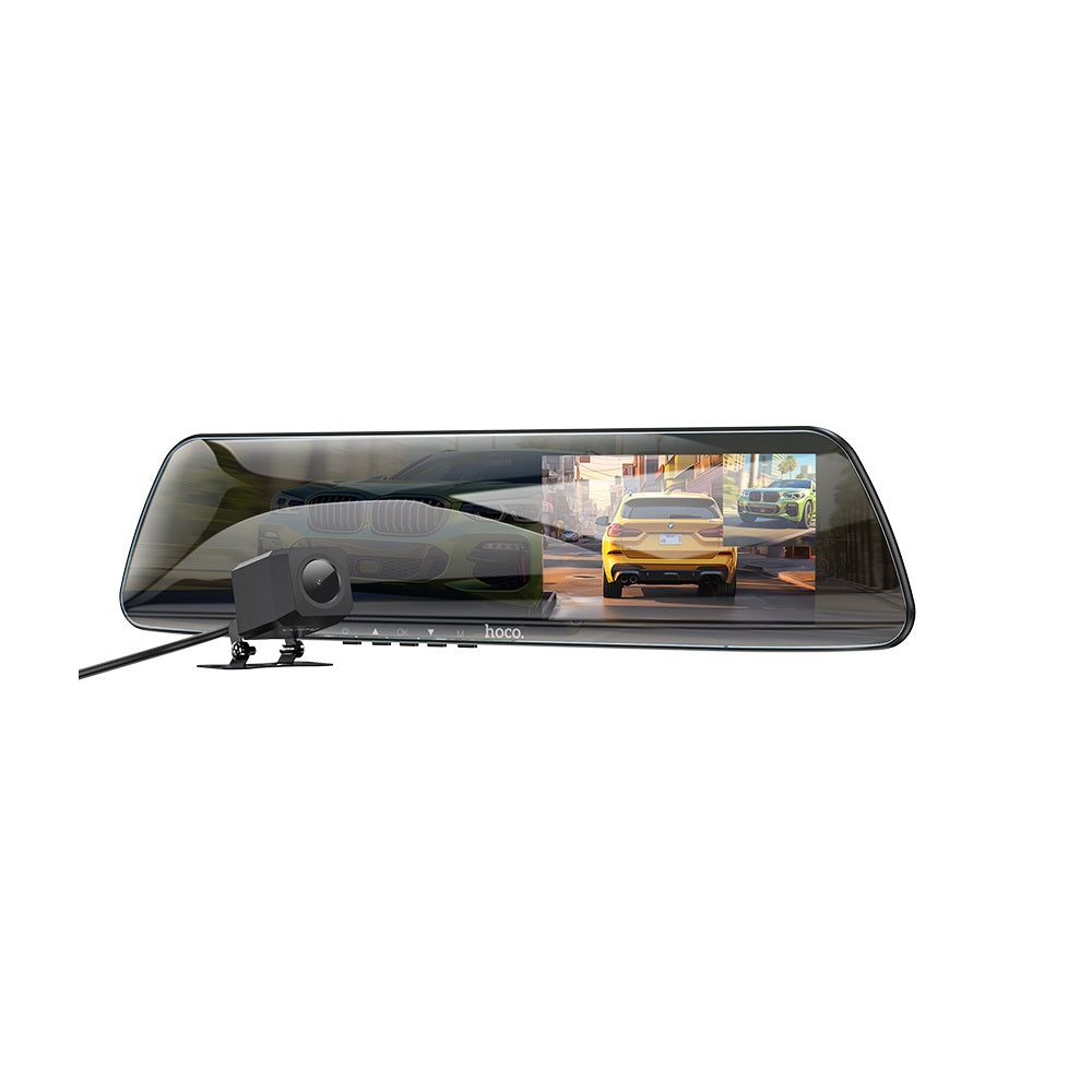 Camara Espejo Retrovisor Hoco DV4 Dash Cam Dual Negro