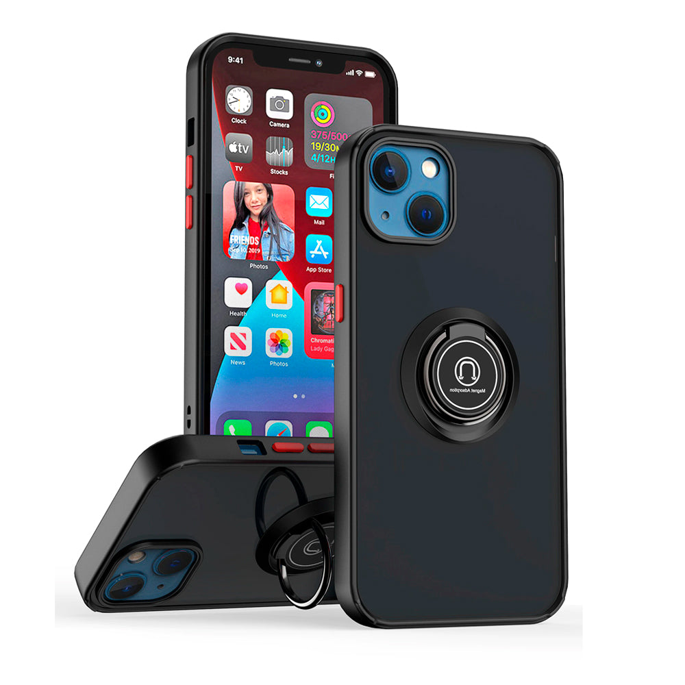 Funda Case para Zte A56 Pro Ahumado Anillo Negro