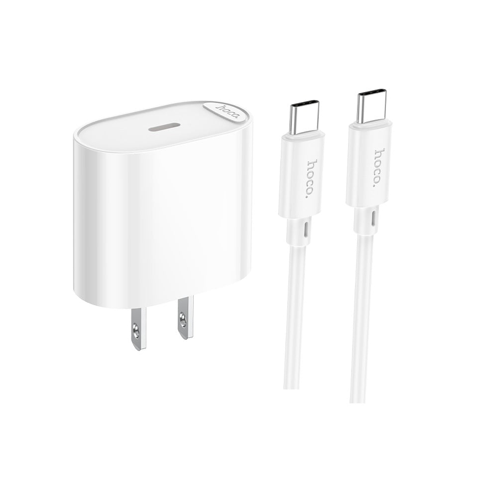 Cargador Hoco C109 PD20W Cable Tipo C a Tipo C Blanco