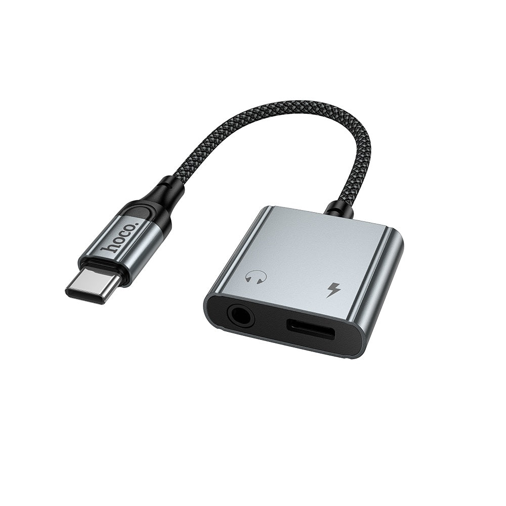 Adaptador Audio Hoco UPA34 Tipo C a Tipo C + 3.5mm Negro