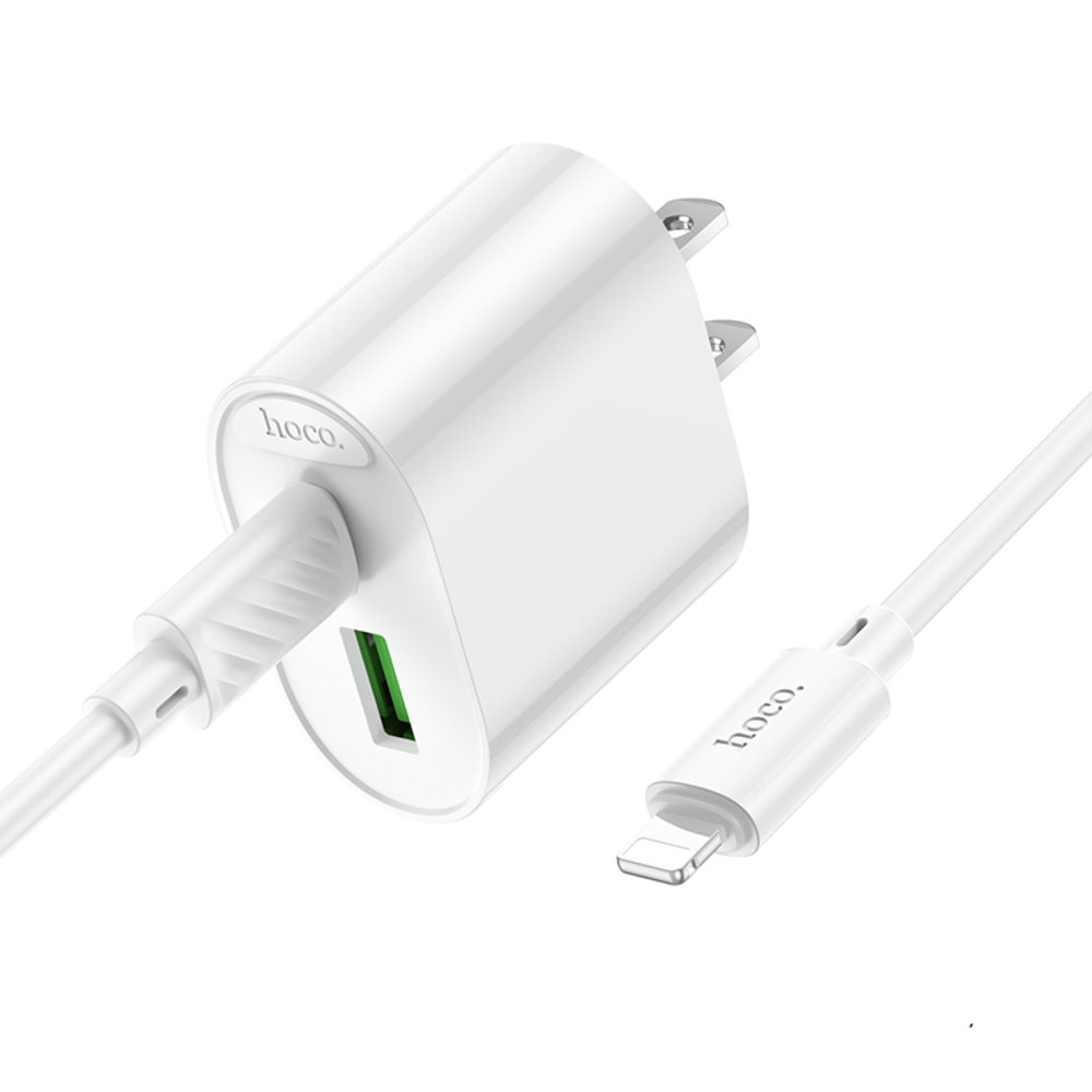 Cargador Hoco C109 PD20W QC3.0 Cable Tipo C a iP Blanco