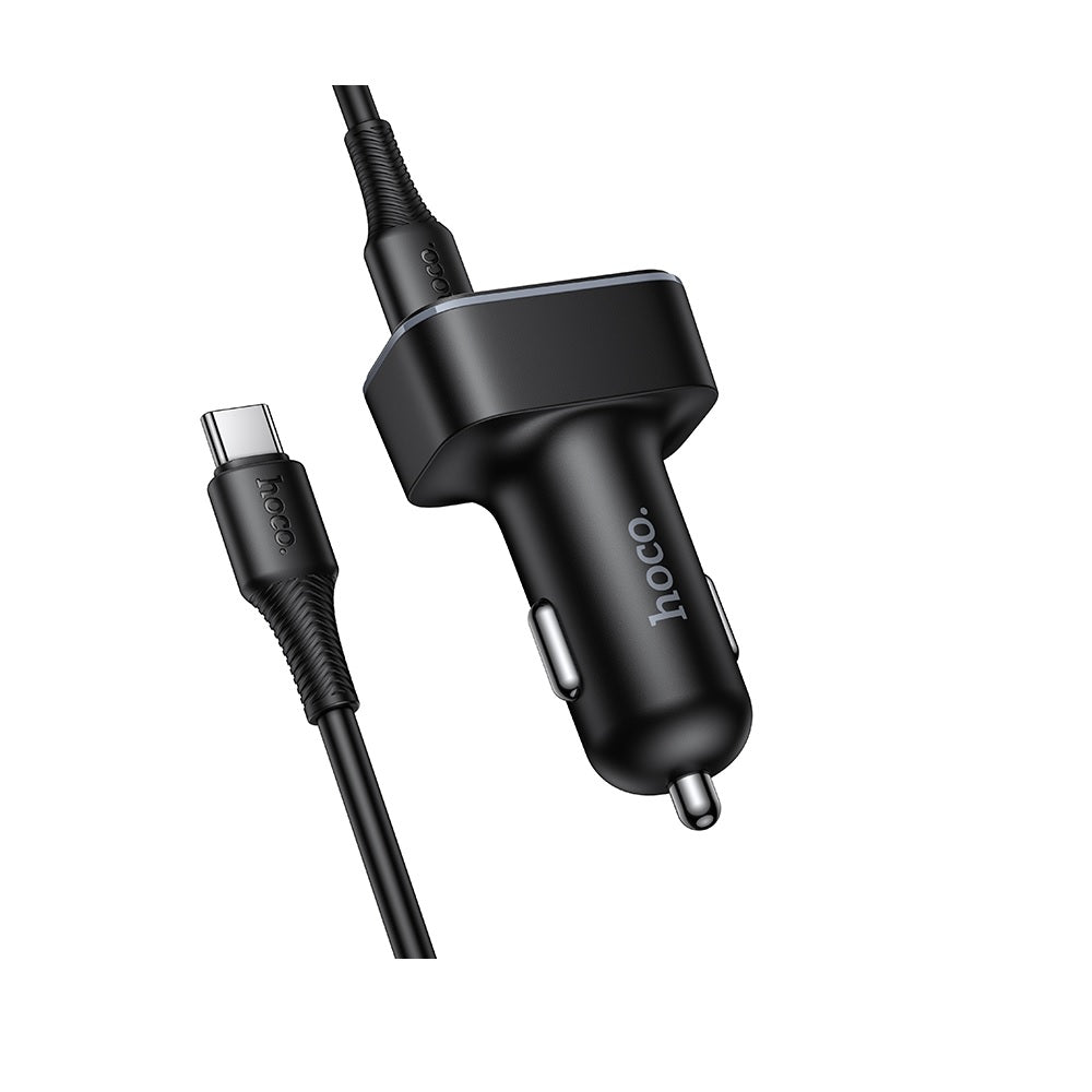 Cargador para auto Hoco Z63B 48W Cable Tipo C a C Negro