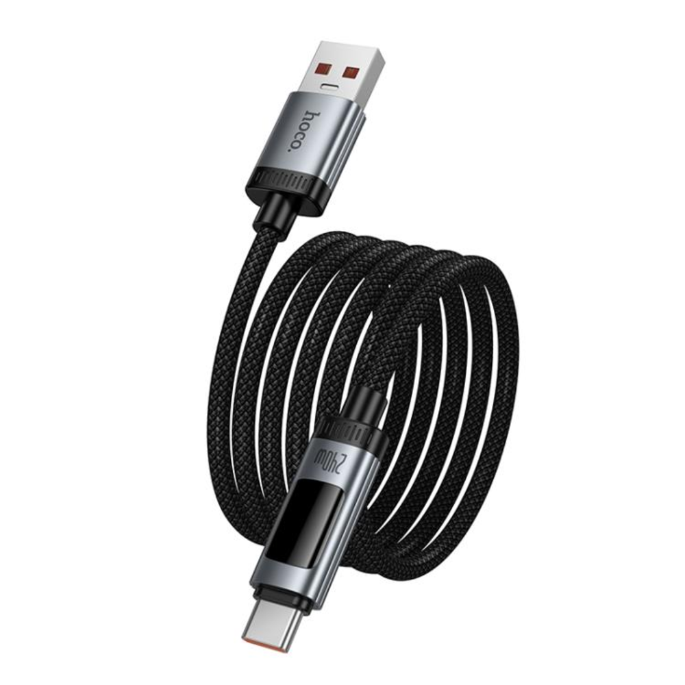 Cable Hoco U148 Lord USB a Tipo-C 100W Con Pantalla Negro