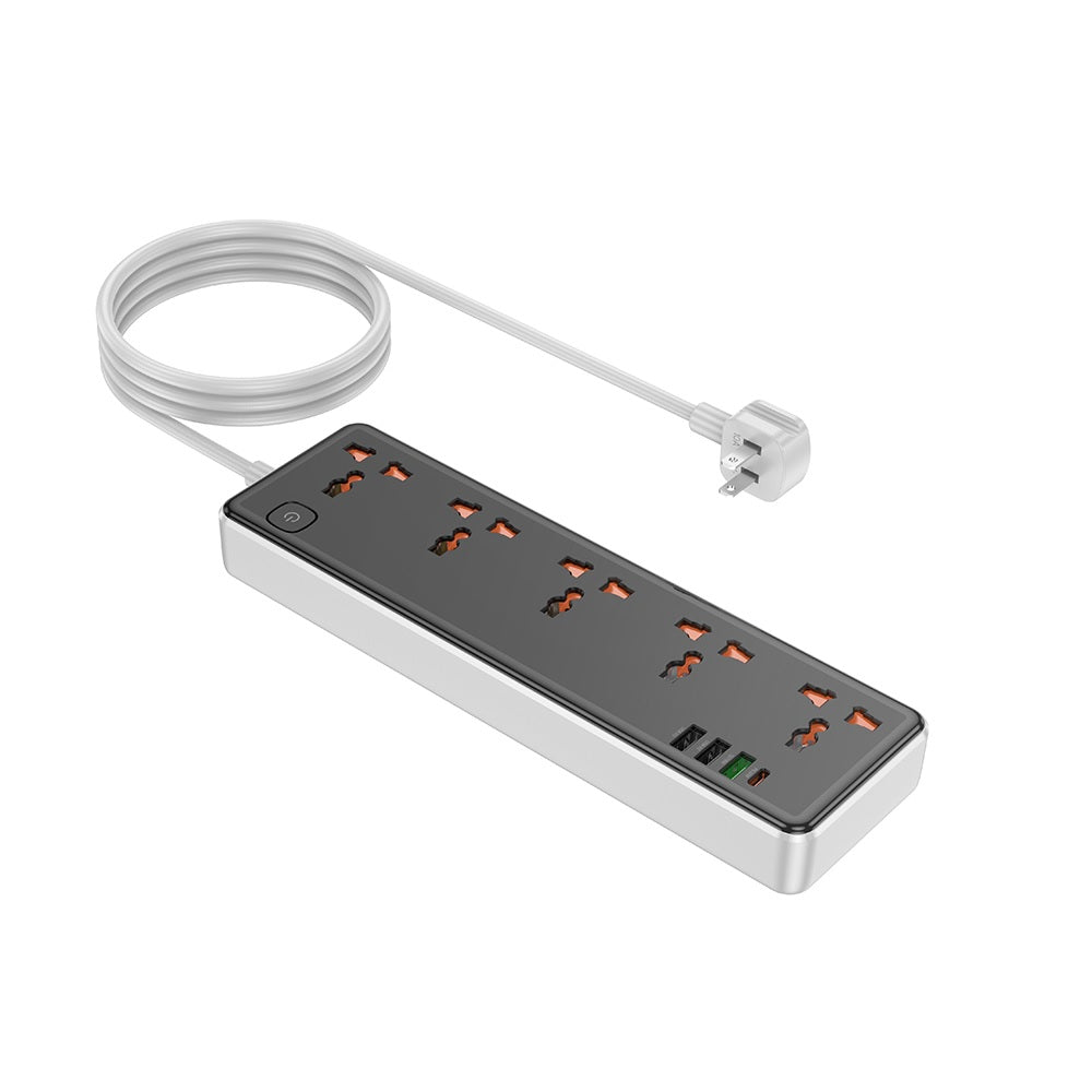 Multicontacto De Pared RICO de 5 entradas Hoco AC14 Negro