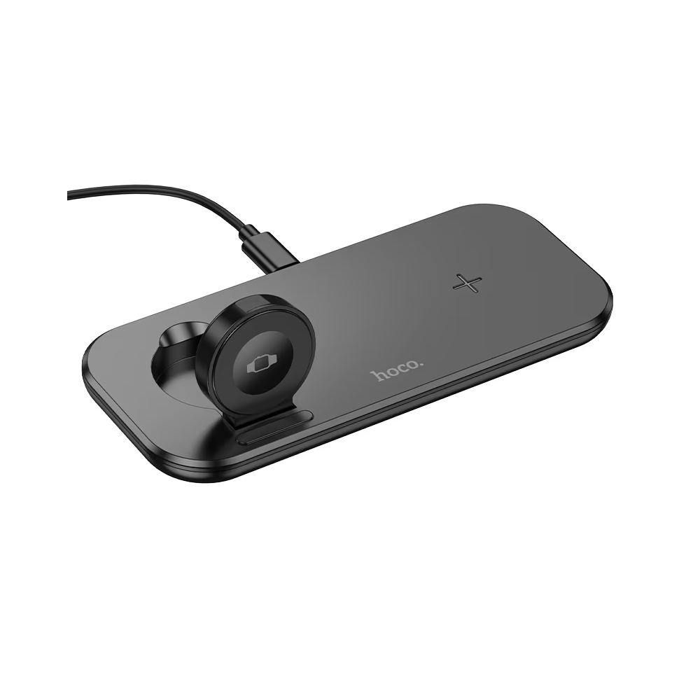 Cargador Inalambrico Hoco CW65 North 3 en 1 Fast Charger Negro