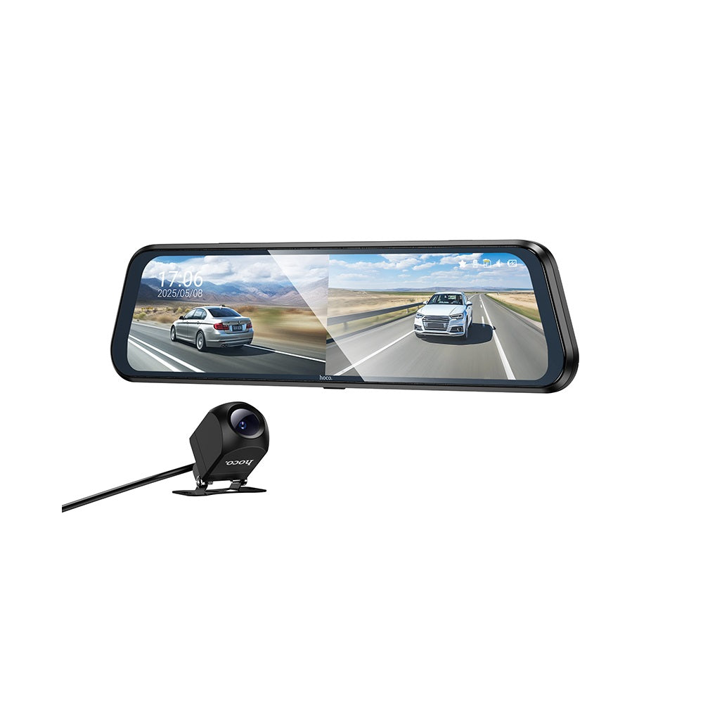 Camara Espejo Retrovisor Hoco DV16 Dash Cam Dual Negro