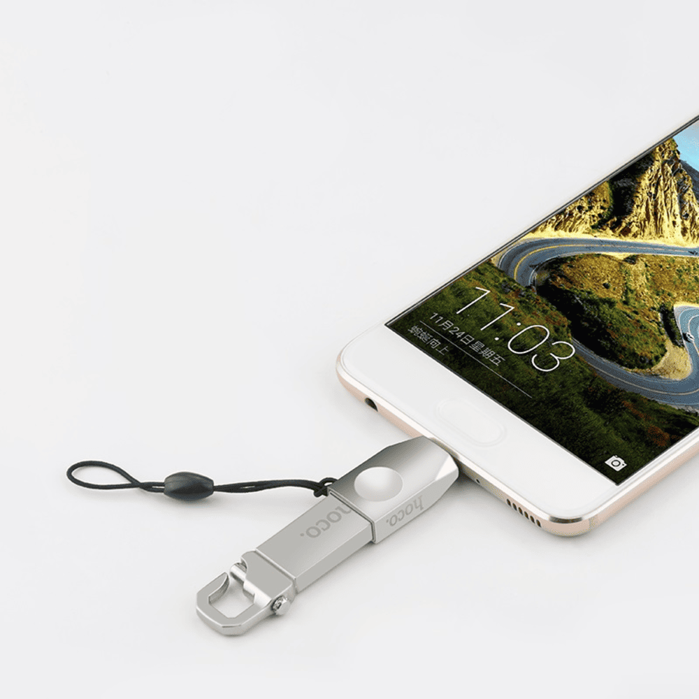 Adaptador OTG Hoco UA9 Micro USB a Tipo C Carga Datos Metal