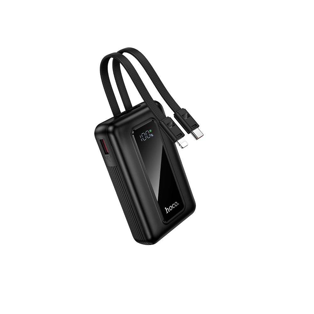 Power Bank 10000mAh Hoco J162 Full Power 2 Cables 22.5W Negro