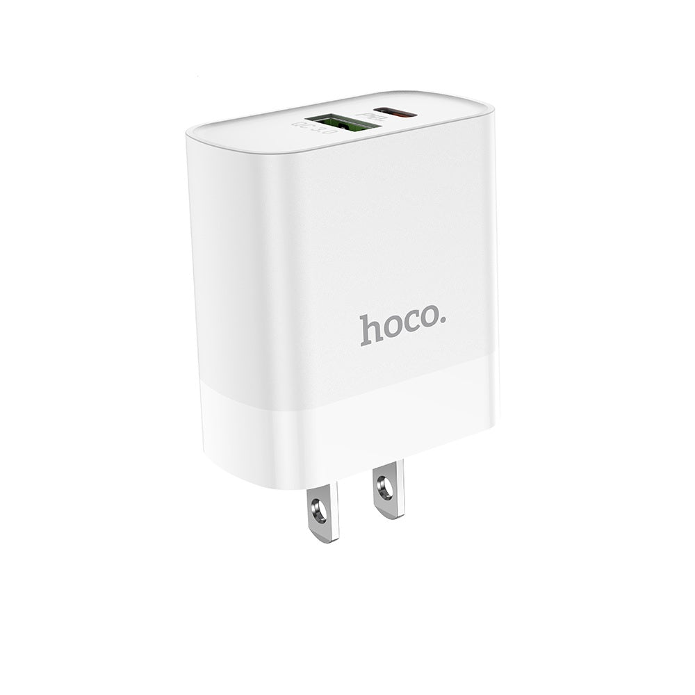 Cargador Pared Hoco C80 Carga Rapida PD20W QC3.0 Dado Blanco
