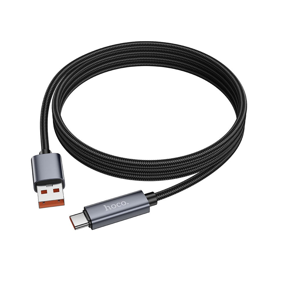 Cable Hoco X112 Favor USB a Tipo-C 5A Con Pantalla Negro