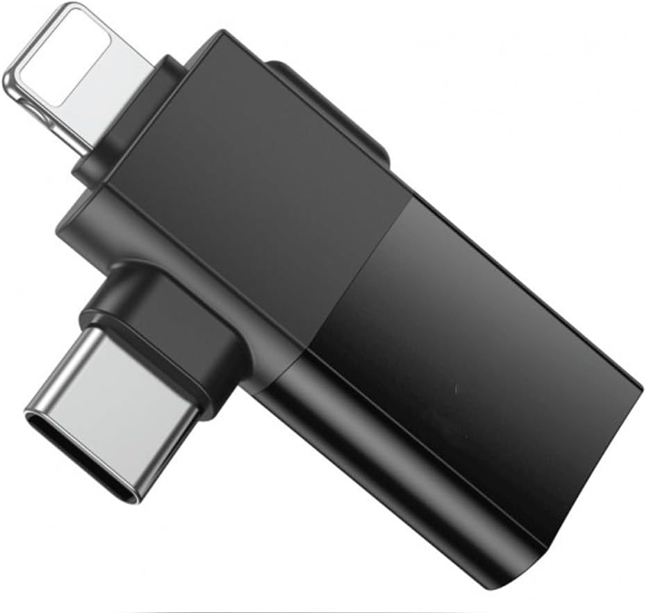 Adaptador Hoco UA17 2 en 1 iP y Tipo-C Macho a USB Hembra Negro
