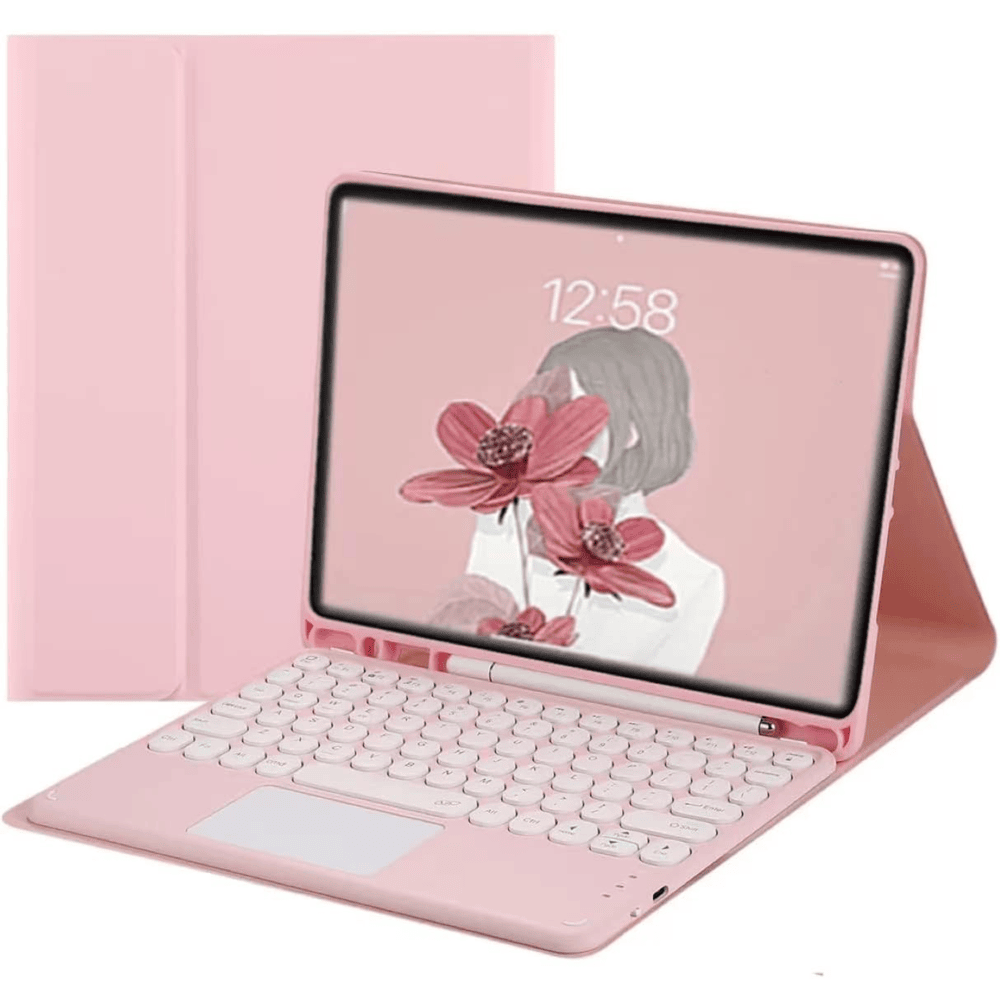 Funda con Teclado Touch para iPad 4ta Gen 9.7" Rosa