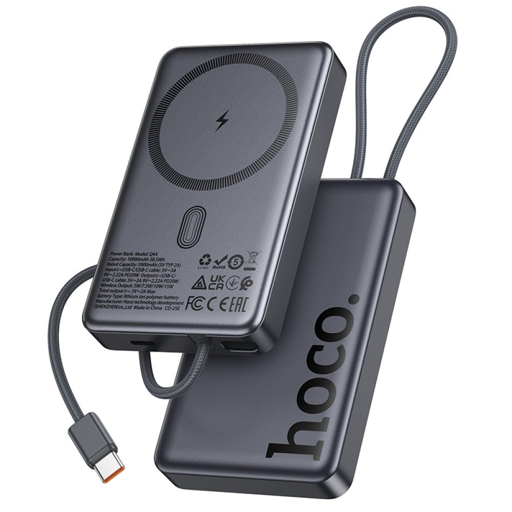 Power Bank Magsafe Cable 10000mAh Hoco Q44 Dual PD20W Gris