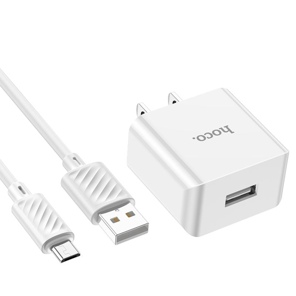 Cargador Hoco C106 Leisure Cable Micro USB V8 10.5W Blanco