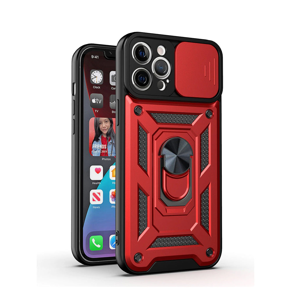 Funda Case para Motorola Moto G77 Holder Camara Rojo