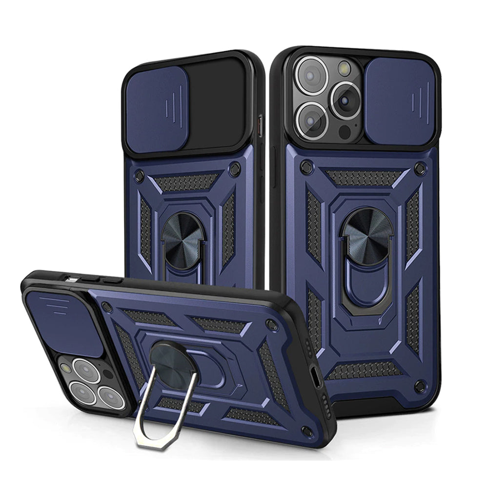 Funda para Xiaomi Poco X3 Pro Holder Protector Camara Azul