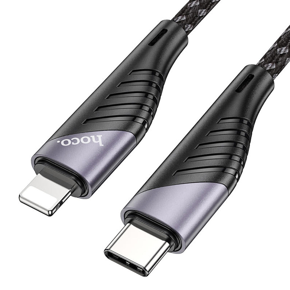 Cable Tipo C a Lightning 1.2m Hoco U95 Negro De Calidad