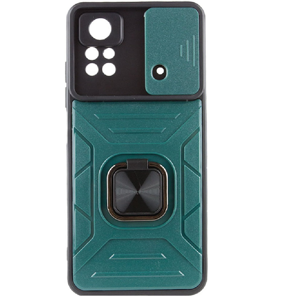Funda Case para Xiaomi Poco X4 Pro 5G Robot Verde con Aro