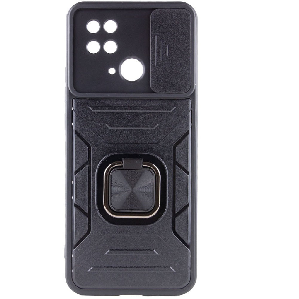 Funda para Xiaomi Redmi 10C Robot Negro con Aro y Protector