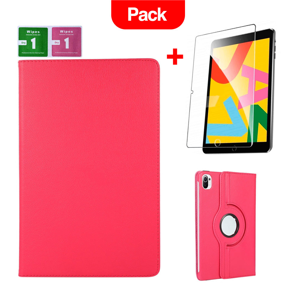 Combo Funda para Xiaomi Mi Pad 5 Giratoria Fucsia + Mica