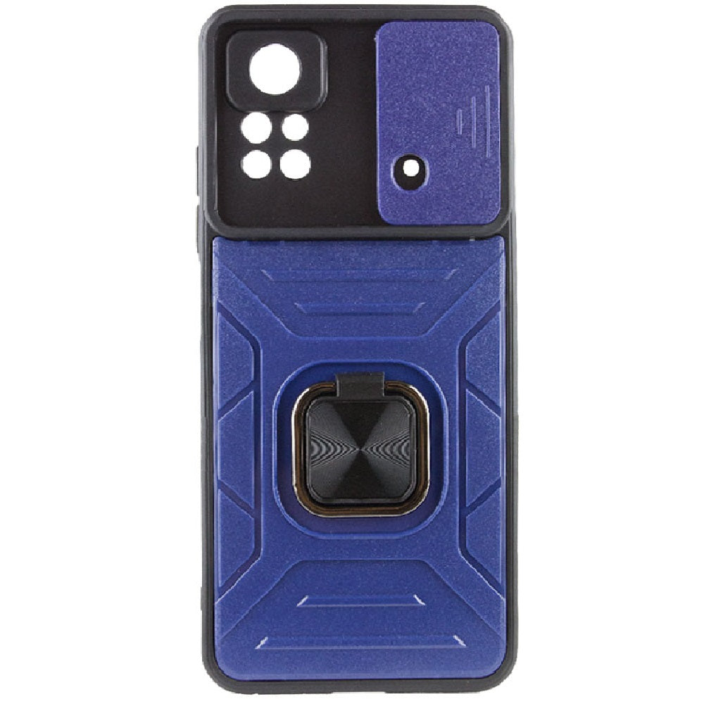 Funda Case para Xiaomi Poco X4 Pro 5G Robot Azul con Aro