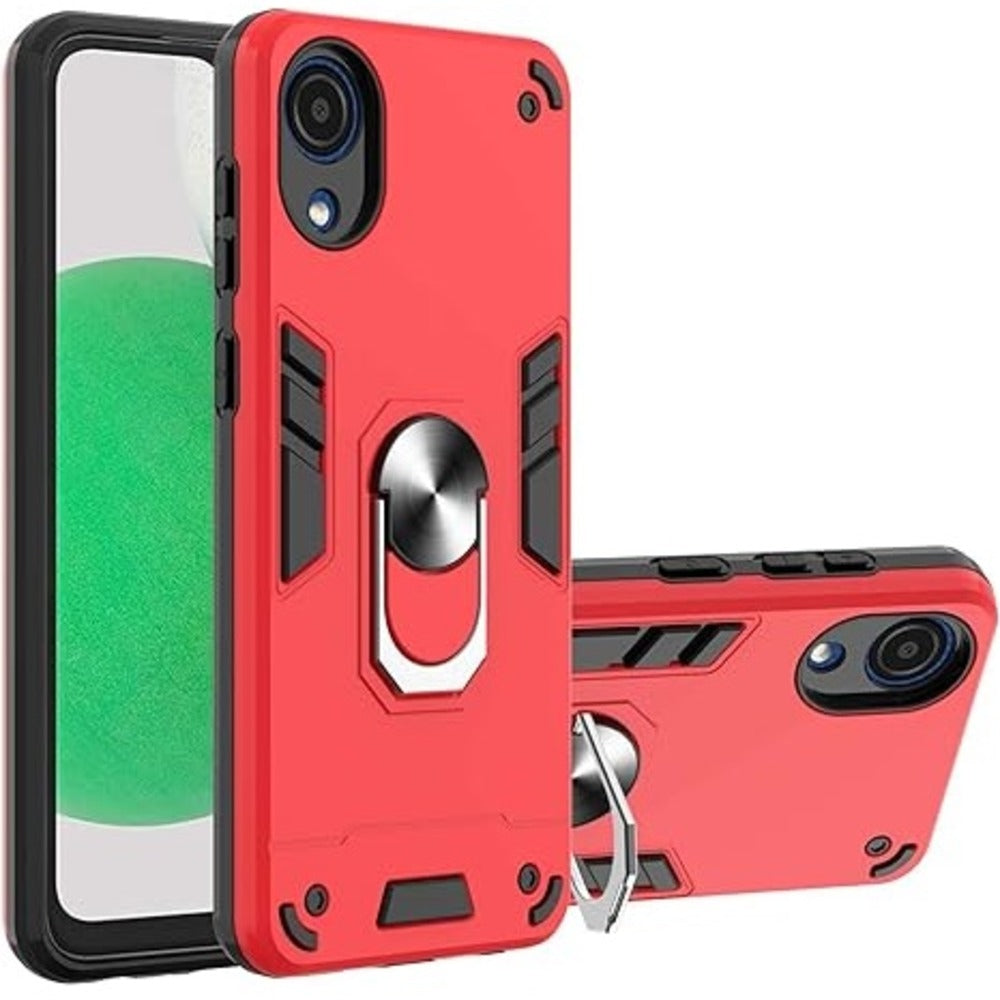 Funda Case para Samsung A03 Core con Anillo Metálico Rojo