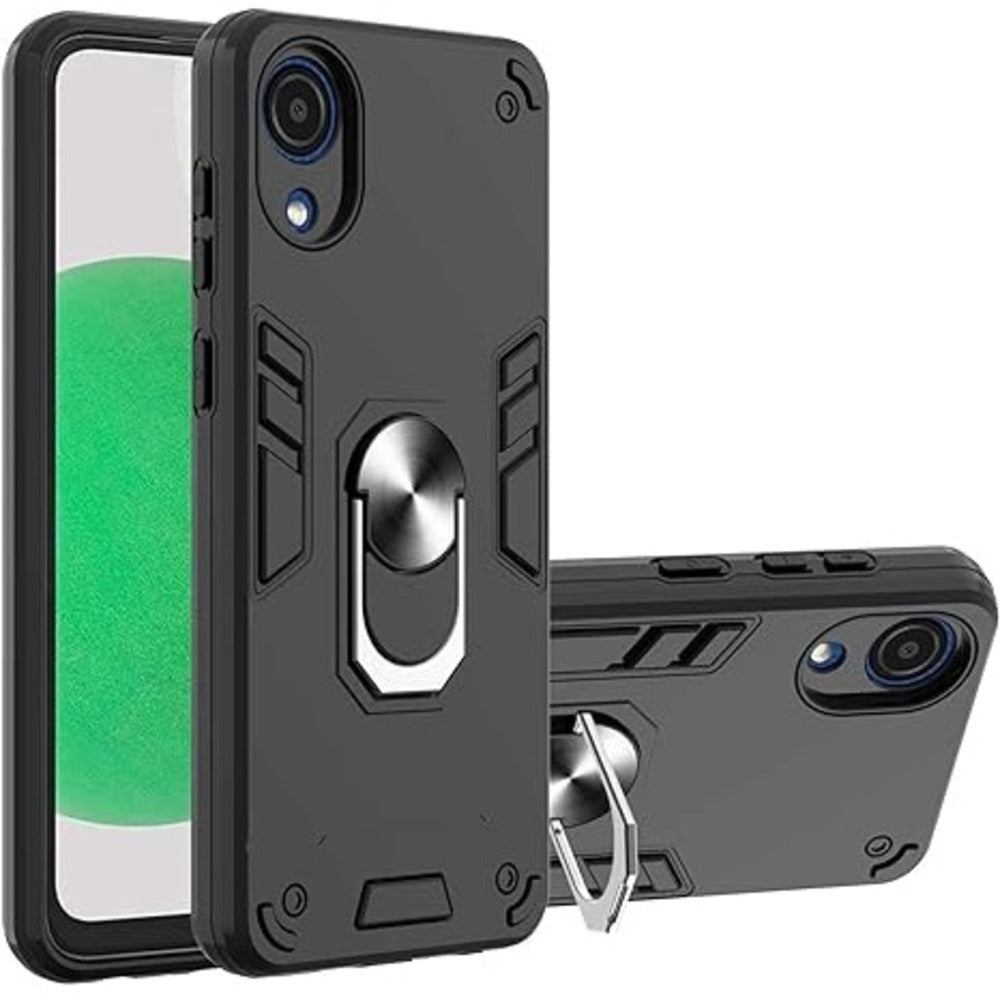Funda Case para Samsung A03 Core con Anillo Metálico Negro