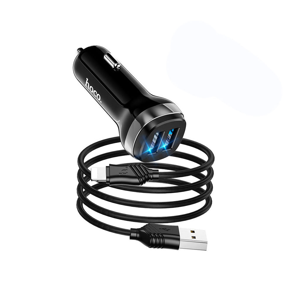 Cargador para coche USB a Lightning Hoco Z40 Negro