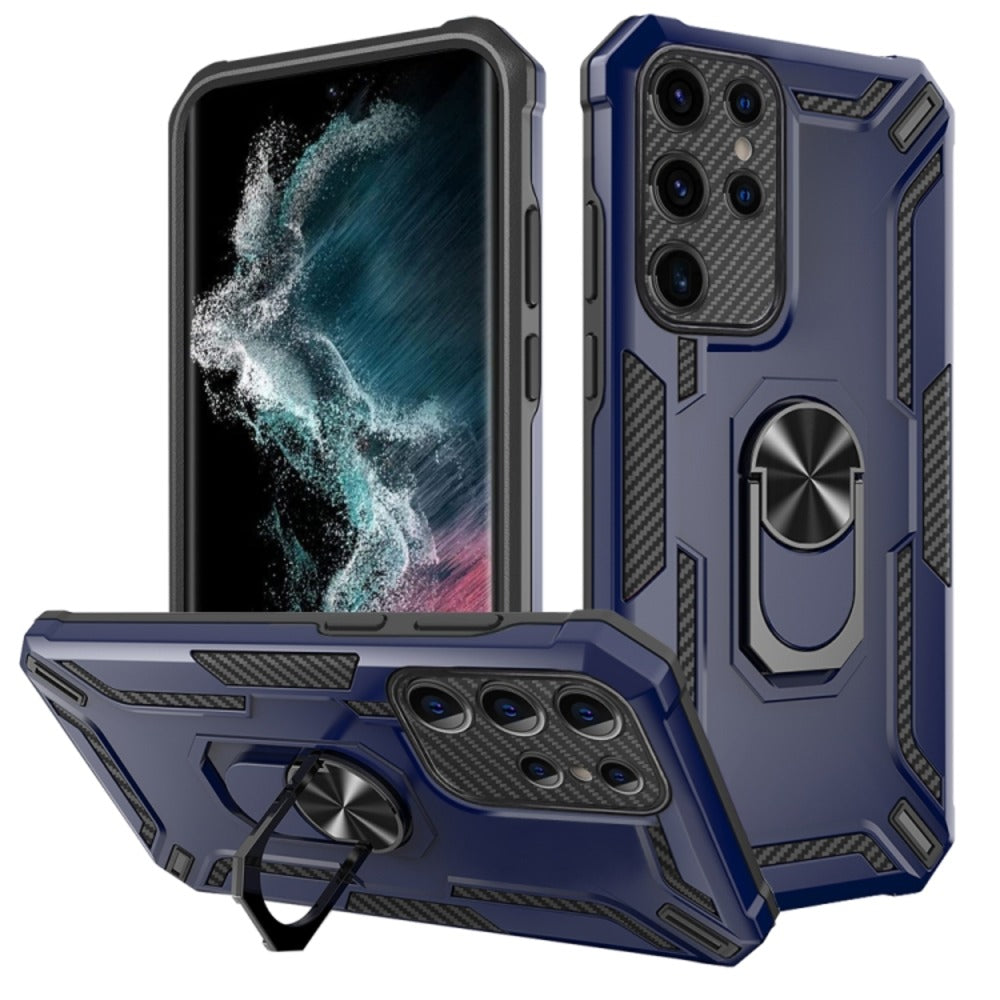 Funda para Samsung S22 Ultra Holder Parante con Anillo Azul