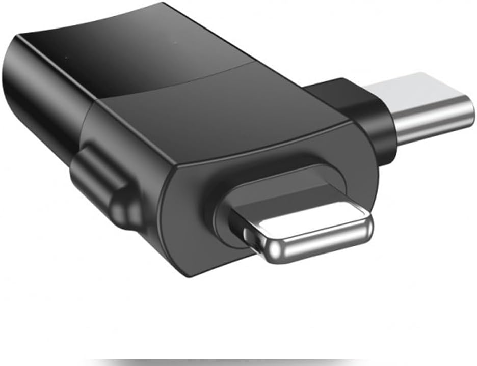 Adaptador Hoco UA17 2 en 1 iP y Tipo-C Macho a USB Hembra Negro