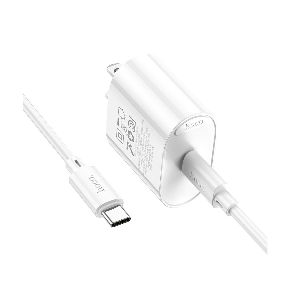 Cargador Hoco C109 PD20W Cable Tipo C a Tipo C Blanco