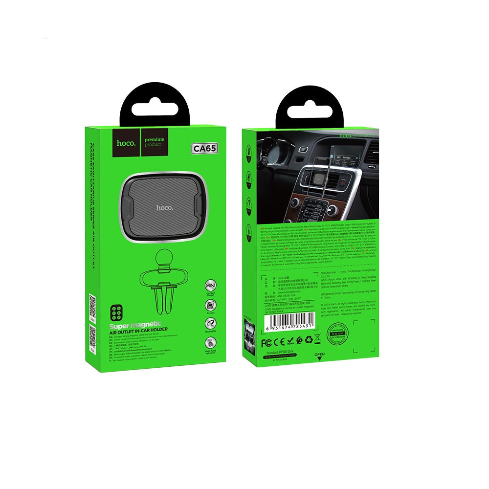 Soporte Celular para Auto Hoco CA65 Magnetico Rejilla Negro